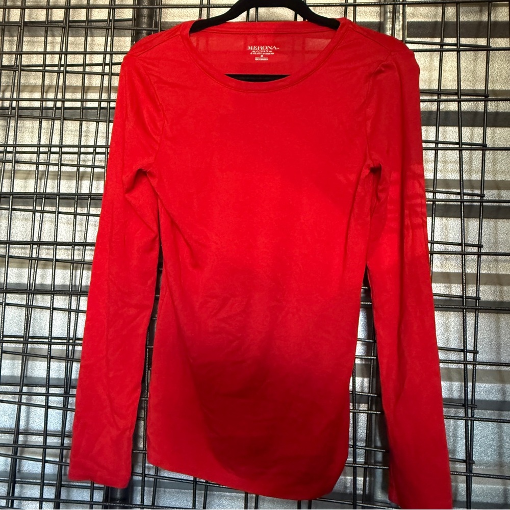 🔥4/$25 Merona Red Long-Sleeve medium m Crewneck Top the ultimate tee capsule A#